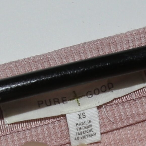 PURE + GOOD Dress Cowl Neck Draped Tunic Ribbed  Long Sleeve Blush Pink - Picture 3 of 7